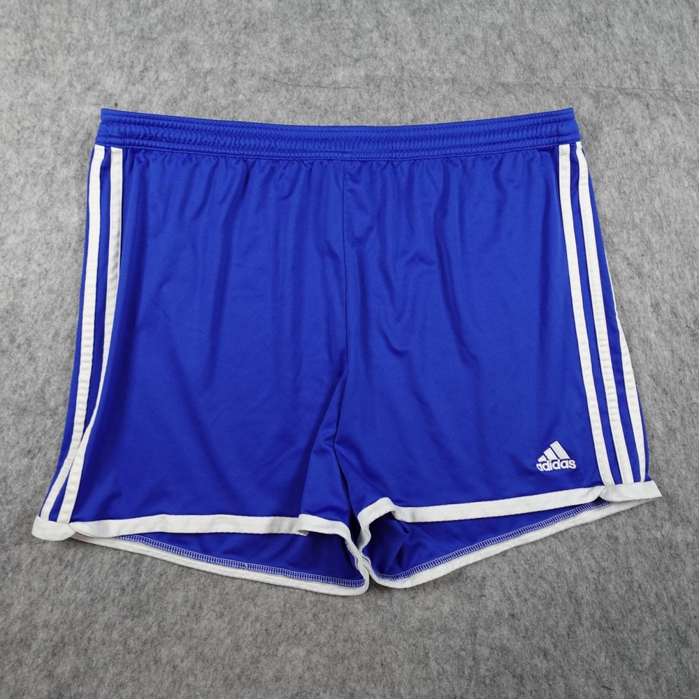 Adidas Shorts Mens Extra Large Blue Tastigo 15 Knit Stripe 3" Soccer Vintage